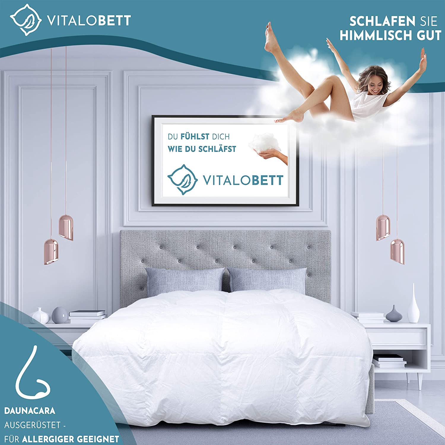 VitaloBett 'Vierjahreszeiten' Classic medium, 155x200 cm, 1000 g