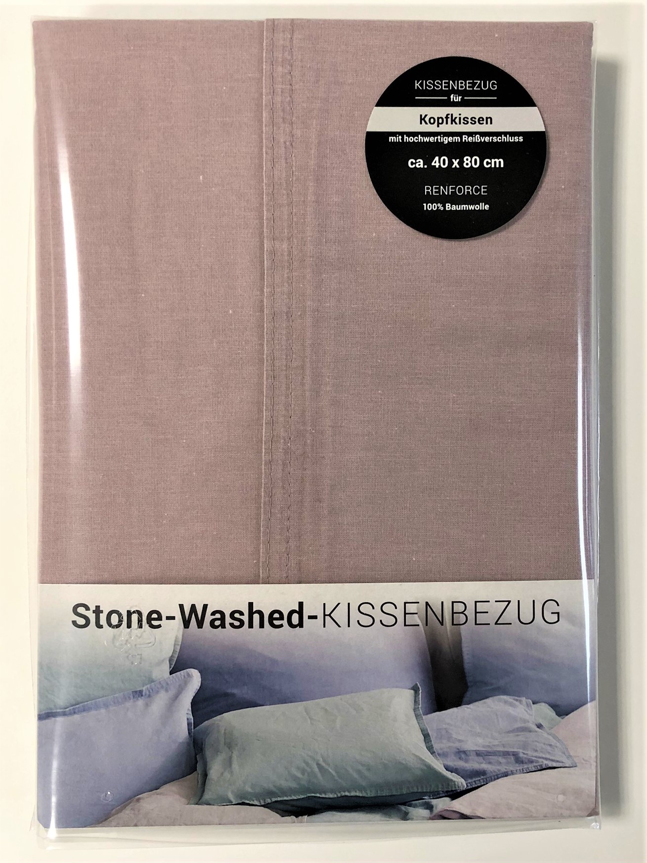 Kissenbezug 40x80 blass-rosé Baumwolle