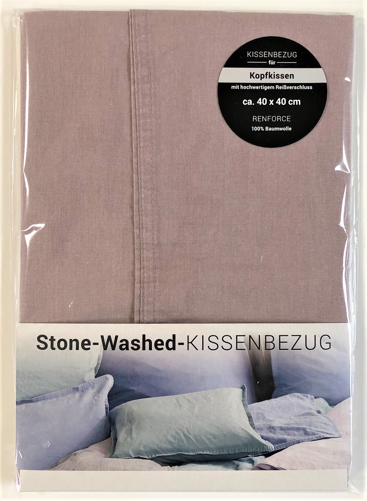 Kissenbezug 40x40 blass-rosé Baumwolle