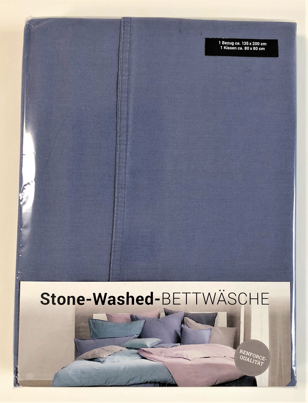 Bettwäsche 135x200 denim Baumwolle