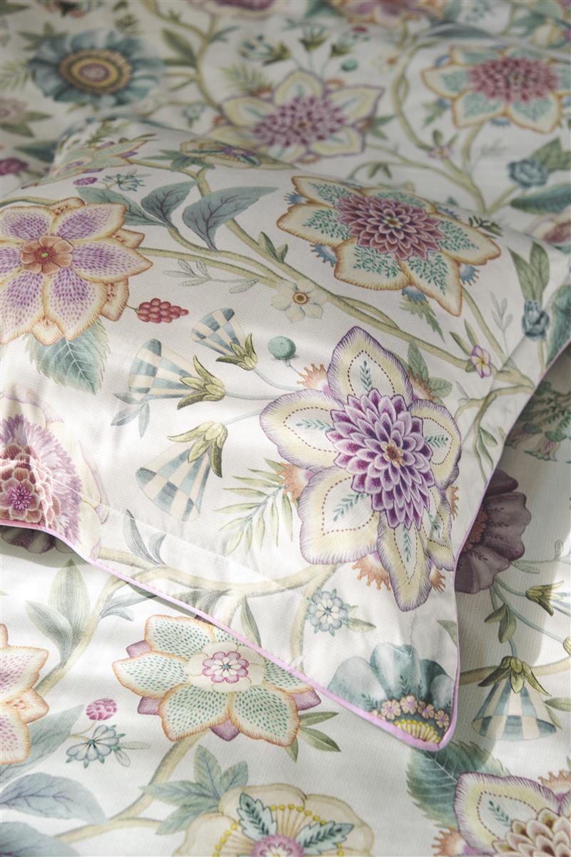 PiP Studio Viva Las Flores Square Zierkissen Farbe White Größe 45x45 Cushion Wendedesign Blumen